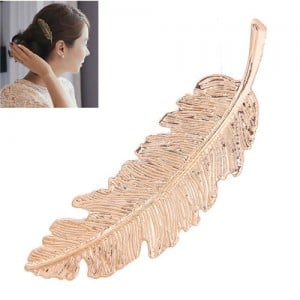 Vintage Leather Design Women Fashion Hair Clip - Golden