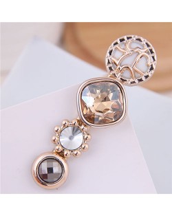 Korean Fashion Gem Embellished Graceful Women Hair Barrette - Champagne