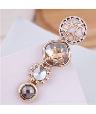 Korean Fashion Gem Embellished Graceful Women Hair Barrette - Champagne