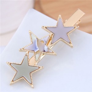 Stars Fashion Korean Style Women Hair Barrette - Beige