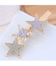 Stars Fashion Korean Style Women Hair Barrette - Beige
