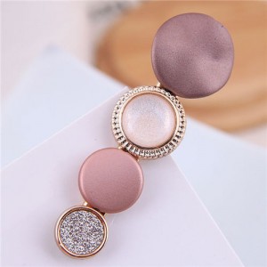 Buttons Fashion Korean Style Women Hair Barrette - Red