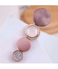 Buttons Fashion Korean Style Women Hair Barrette - Red