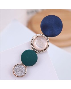 Buttons Fashion Korean Style Women Hair Barrette - Blue