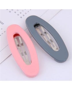 Korean Fashion Candy Color Women Hair Clips Combo - Pink and Gray