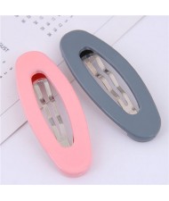 Korean Fashion Candy Color Women Hair Clips Combo - Pink and Gray