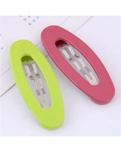 Korean Fashion Candy Color Women Hair Clips Combo - Green and Red