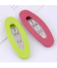 Korean Fashion Candy Color Women Hair Clips Combo - Green and Red
