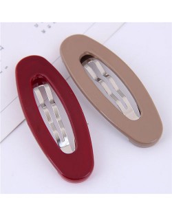 Korean Fashion Candy Color Women Hair Clips Combo - Red and Gray