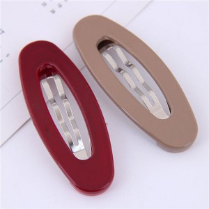 Korean Fashion Candy Color Women Hair Clips Combo - Red and Gray