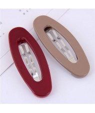 Korean Fashion Candy Color Women Hair Clips Combo - Red and Gray