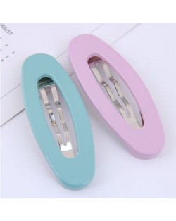 Korean Fashion Candy Color Women Hair Clips Combo - Teal and Purple
