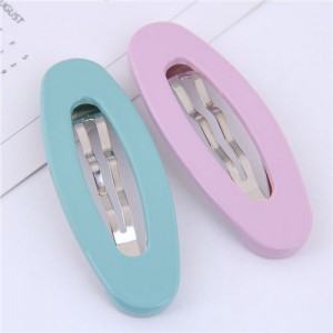 Korean Fashion Candy Color Women Hair Clips Combo - Teal and Purple