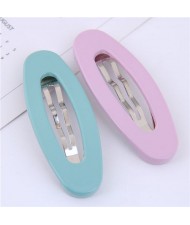 Korean Fashion Candy Color Women Hair Clips Combo - Teal and Purple