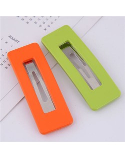 Candy Color High Fashion Bar Shape Women Hair Pins Combo - Orange and Green