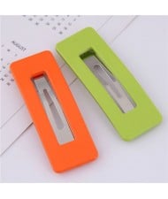 Candy Color High Fashion Bar Shape Women Hair Pins Combo - Orange and Green
