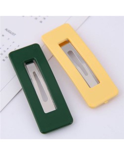 Candy Color High Fashion Bar Shape Women Hair Pins Combo - Green and Yellow