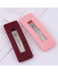 Candy Color High Fashion Bar Shape Women Hair Pins Combo - Red and Pink