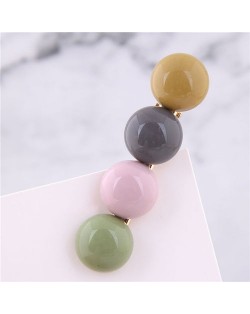 Korean Fashion Candy Button Design Women Hair Barrette - Multicolor