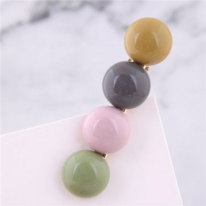 Korean Fashion Candy Button Design Women Hair Barrette - Multicolor