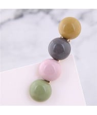 Korean Fashion Candy Button Design Women Hair Barrette - Multicolor