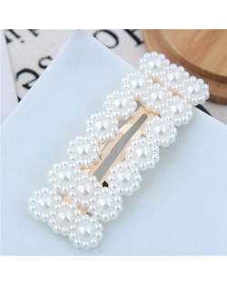 Acrylic Pearl Fashion Shining Bar Shape Women Hair Barrette
