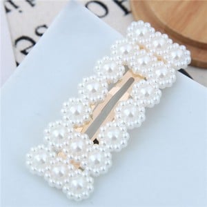 Acrylic Pearl Fashion Shining Bar Shape Women Hair Barrette