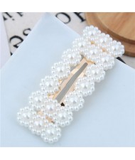 Acrylic Pearl Fashion Shining Bar Shape Women Hair Barrette