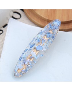 Paillettes Inlaid Transparent Korean Fashion Women Hair Barrette - Blue