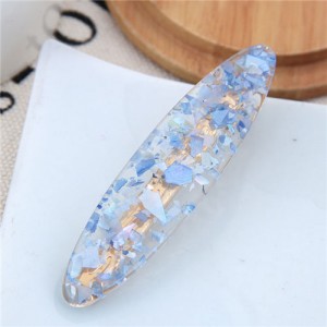 Paillettes Inlaid Transparent Korean Fashion Women Hair Barrette - Blue