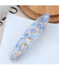 Paillettes Inlaid Transparent Korean Fashion Women Hair Barrette - Blue