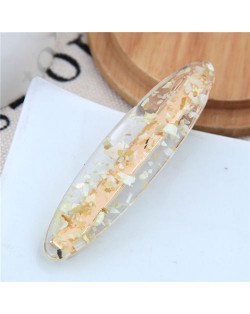 Paillettes Inlaid Transparent Korean Fashion Women Hair Barrette - Yellow
