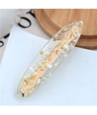 Paillettes Inlaid Transparent Korean Fashion Women Hair Barrette - Yellow