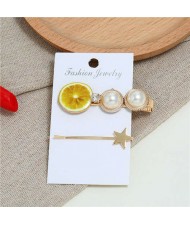 Lemon Design High Fashion Women Hair Clip and Barrette Combo Set