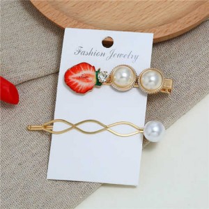 Strawberry High Fashion Women Hair Clip and Barrette Combo Set