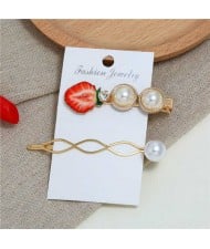 Strawberry High Fashion Women Hair Clip and Barrette Combo Set