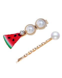 Watermelon High Fashion Women Hair Clip and Barrette Combo Set