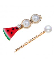 Watermelon High Fashion Women Hair Clip and Barrette Combo Set