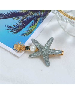 Starfish Beach Fashion Women Hair Barrette - Gray