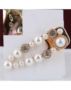 Pearl Embellished Glistening Alloy Fashion Women Hair Barrette