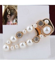 Pearl Embellished Glistening Alloy Fashion Women Hair Barrette