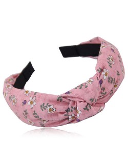 Cute Tiny Flowers Printing Cloth Fashion Women Hair Hoop - Pink