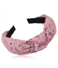 Cute Tiny Flowers Printing Cloth Fashion Women Hair Hoop - Pink