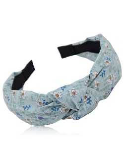Cute Tiny Flowers Printing Cloth Fashion Women Hair Hoop - Green