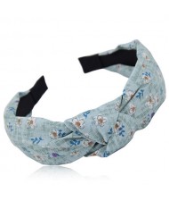 Cute Tiny Flowers Printing Cloth Fashion Women Hair Hoop - Green
