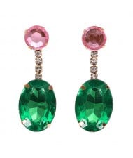 Green Gem Pendant Graceful Fashion Women Statement Earrings