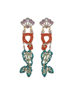 Seashell and Fish Combo Design Dangling Fashion Women Earrings