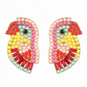 Cute Parrot High Fashion Women Statement Earrings - Multicolor