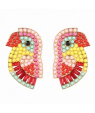 Cute Parrot High Fashion Women Statement Earrings - Multicolor