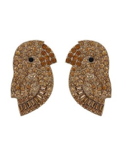 Cute Parrot High Fashion Women Statement Earrings - Champagne